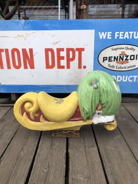 画像2: 70s Vintage McDonalds Playland Fry Guy Fry Kids Ride Green (A717)  (2)