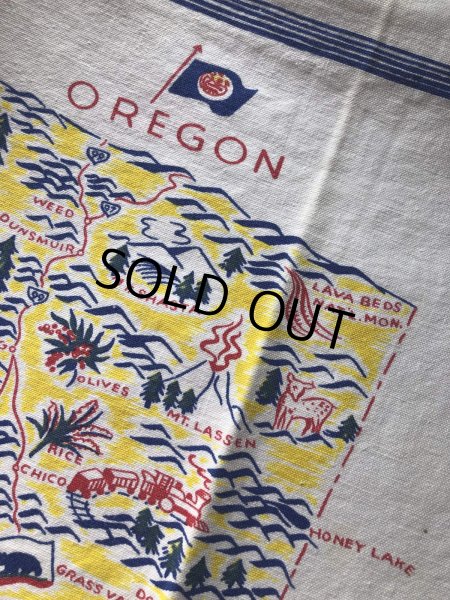 画像6: Vintage California Map Souvenir Tablecloth (A720) (6)
