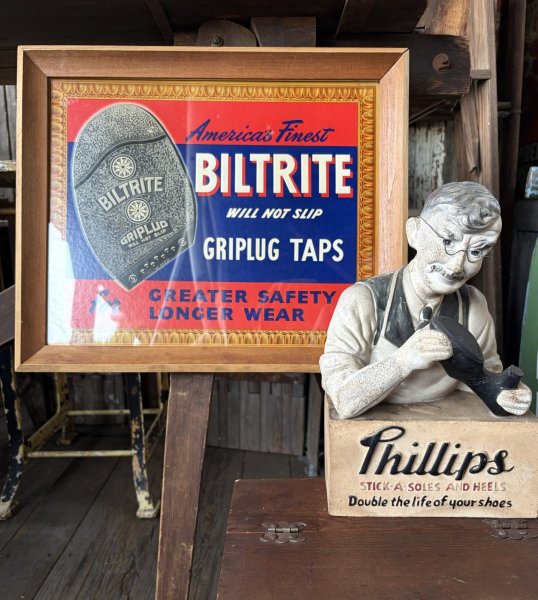 画像14: 〜50s Vintage BILTRITE GRIPLUG TAPS Advertising Store Display Sign (A818) (14)