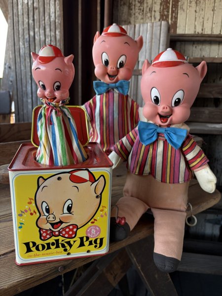 画像16: 60s Vintage Mattel Porky Pig Music Box Jack in the Box (A842) (16)