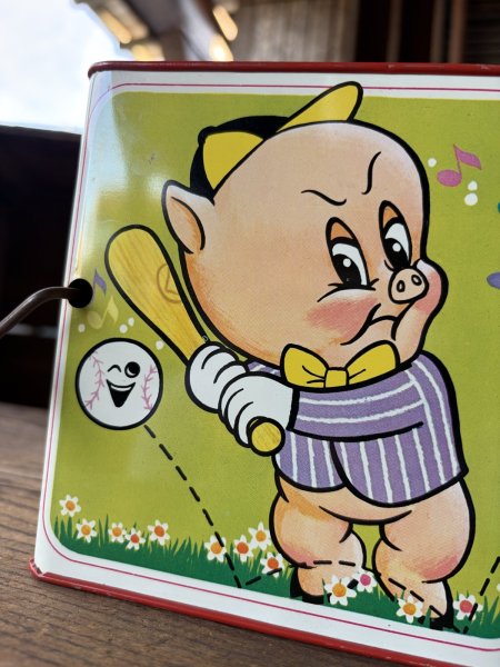 画像13: 60s Vintage Mattel Porky Pig Music Box Jack in the Box (A842) (13)