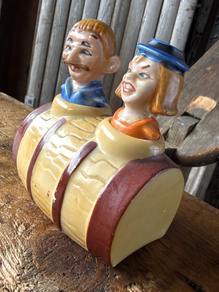 画像2: Vintage Drunk 4 Eyes Double Vision Nodder Salt & Pepper Shakers Japan (A878) (2)