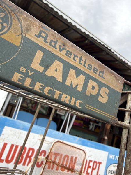 画像4: Vintage G.E General Electric MAZDA LAMPS Store Display Metal Rack (A879)  (4)