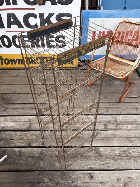 画像11: Vintage G.E General Electric MAZDA LAMPS Store Display Metal Rack (A879)  (11)