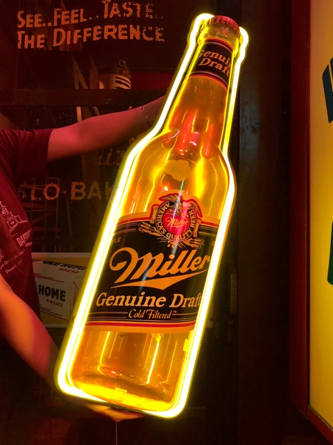 miller cold beer USAミラービール ネオン ビンテージンサイン