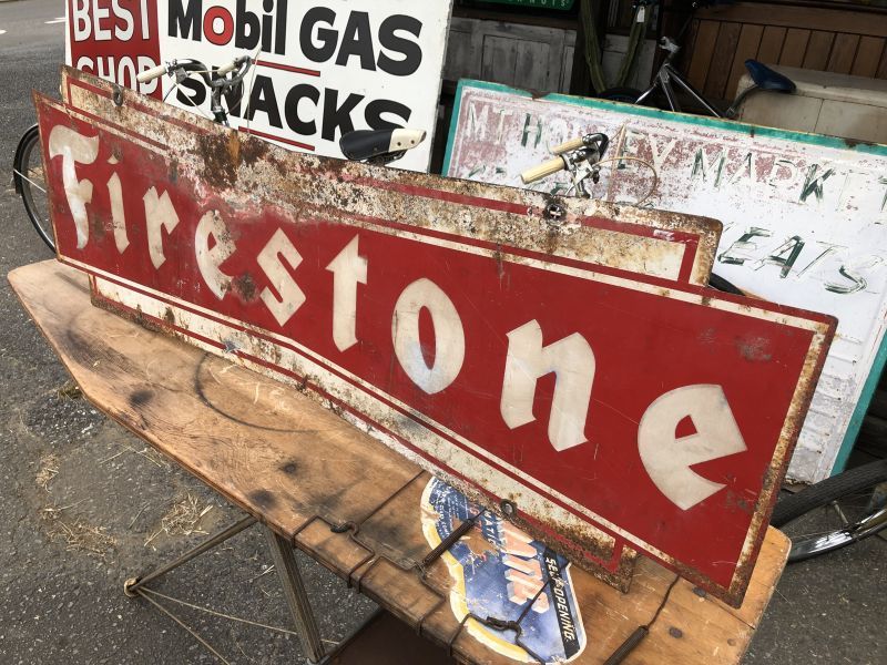 50s Vintage Firestone Tires Double-sided Bow-tie Sign (S344