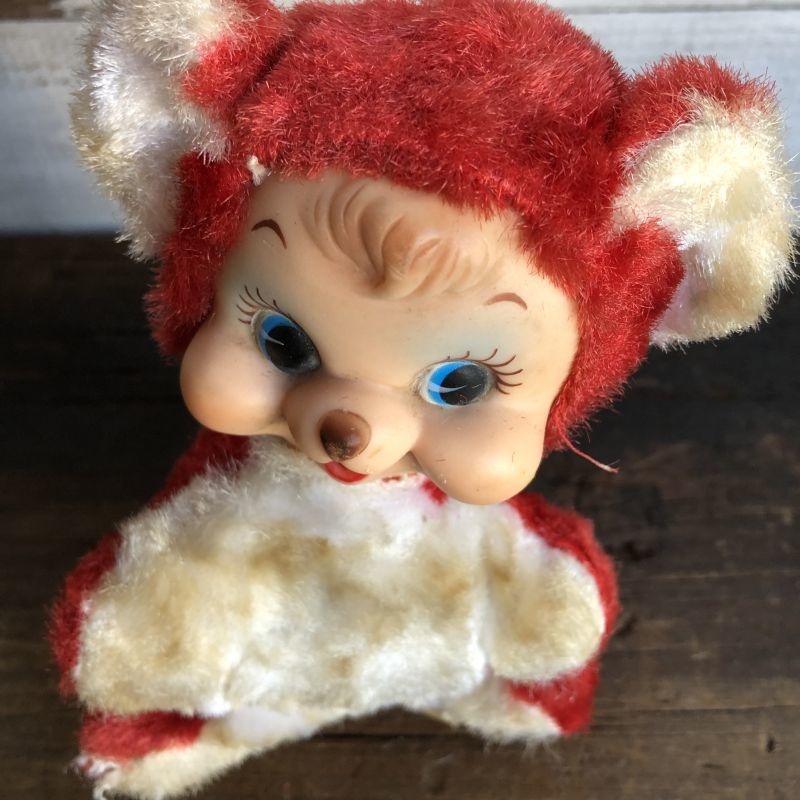 Vintage Rushton Rubber Face Doll Red Bear (S783) - 2000toys 