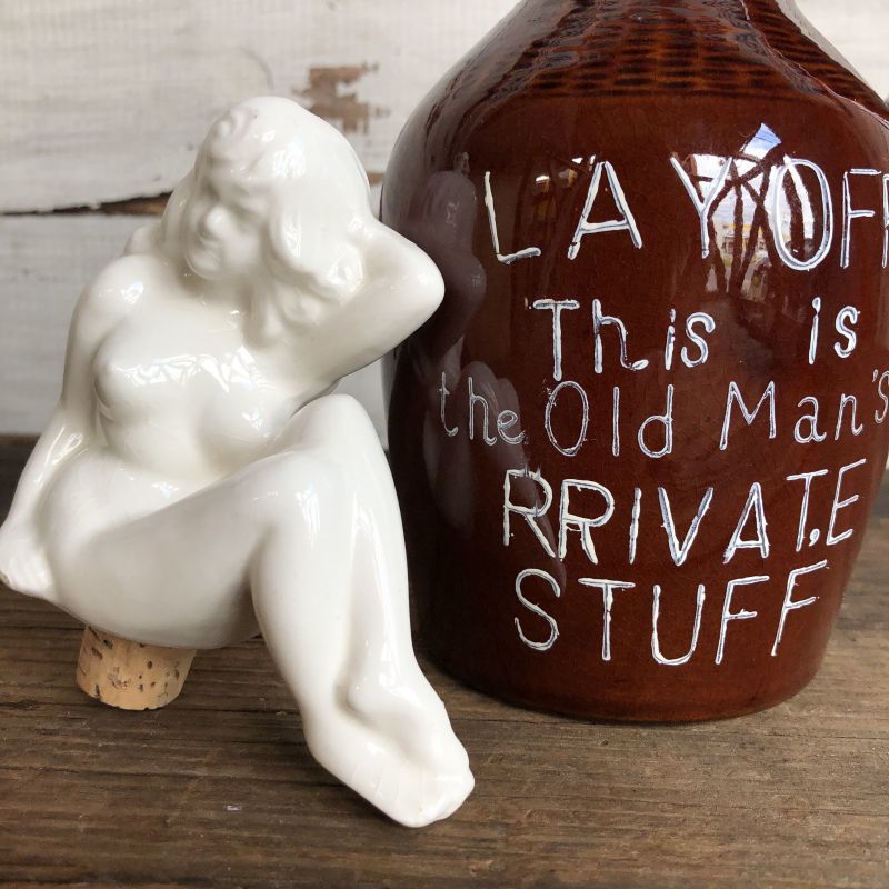 50s Vintage Lay Off Nude Decanter Pin Up Girl (T398) - 2000toys