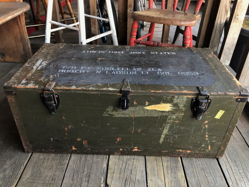 Vintage US Military Wooden Box Trunk (Ｔ945) - 2000toys Antique Mall