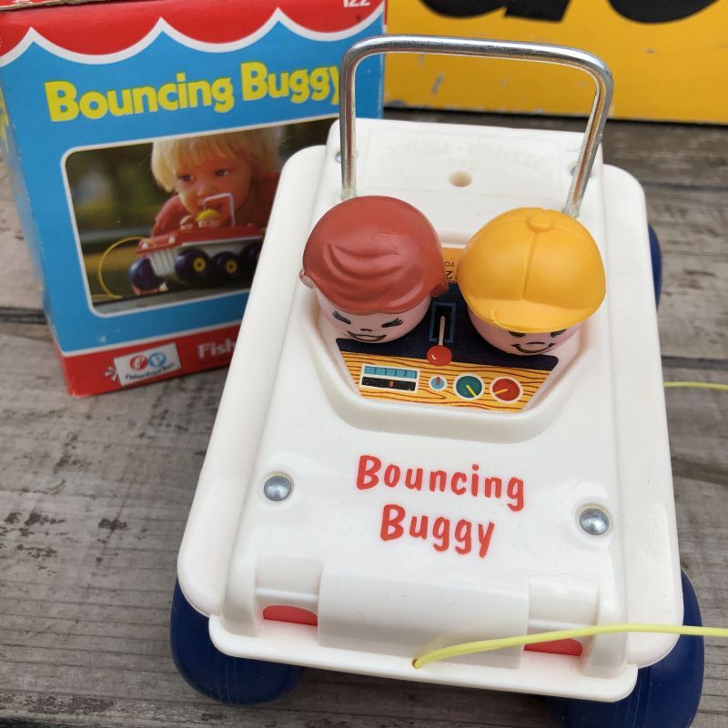 70s Vintage Fisher Price Toys Bouncing Buggy #122 (B353