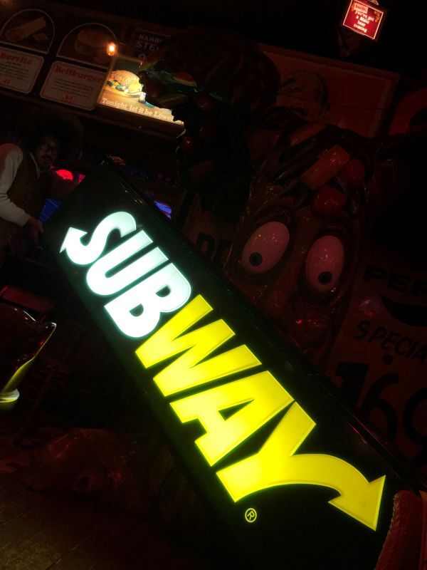 オンライン日本 90's サブウェイ ライトアップ 看板 Subway
